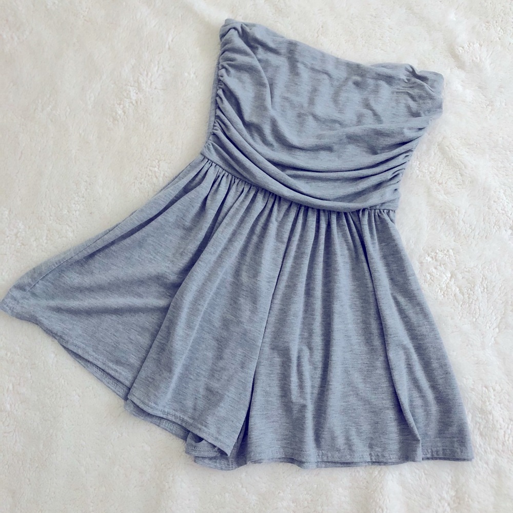 Gray Strapless Romper